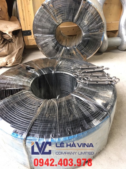 Cáp bọc nhựa, cáp thép, Dây cáp bọc nhựa, cáp 6x19+IWRC, cáp 6x19+IWRC bọc nhựa đen