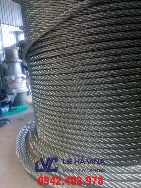cáp inox, ốc xiết cáp, cáp thép, cáp inox 6x19+FC, cáp inox Lê Hà