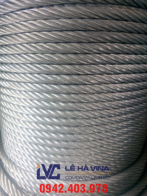 cáp mạ, cáp thép, cáp mạ 6x12+FC , cáp mạ kẽm nhập khẩu, cáp thép Lê Hà