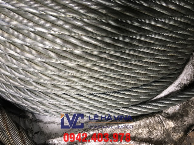 cáp thép mạ kẽm, cáp thép, cáp thép Lê Hà, cáp thép mạ, cáp thép mạ kẽm 6x12+FC