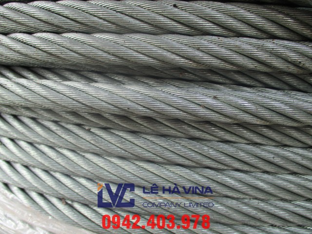 cáp thép mạ kẽm, cáp thép, cáp thép Lê Hà, cáp thép mạ, cáp thép mạ kẽm 6x12+FC