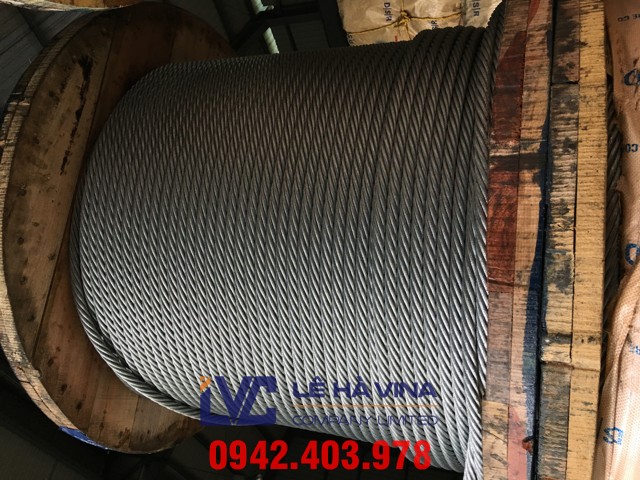 cáp thép D16mm, cáp mạ, cáp thép, cáp thép mạ, cáp thép 6x36+IWRC