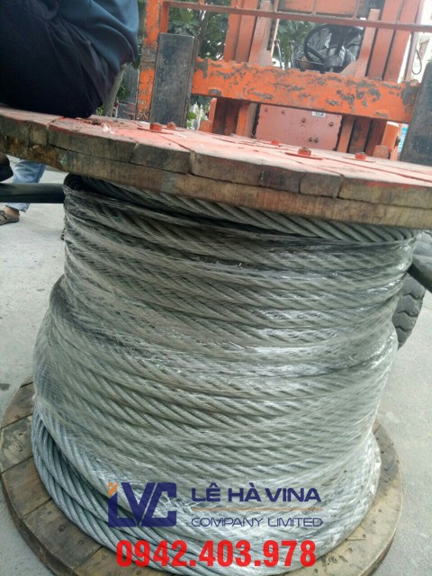 cáp thép D16mm, cáp mạ, cáp thép, cáp thép mạ, cáp thép 6x36+IWRC