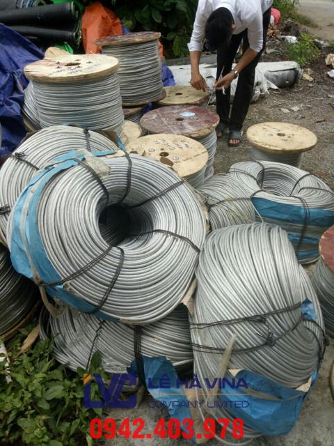 cáp thép 6x37+IWRC, cáp bọc nhựa phi 8, cáp bọc nhựa, cáp 1x7 phi 10, cáp thép