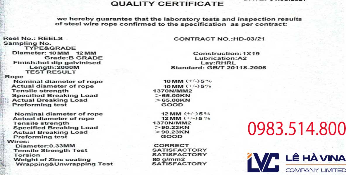 Chứng chỉ CQ của cáp cứng viễn thông