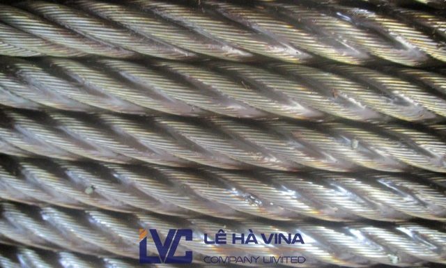 dây cáp thép không mạ 6x37, cáp thép, cáp thép không mạ, ốc xiết cáp, bộ ốc xiết cáp D18mm